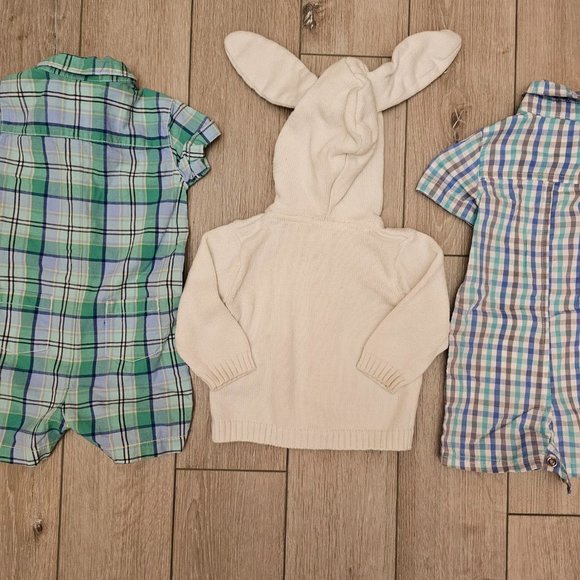 Gymboree - Andy & Evan - 3-6 M - Baby Boy - Summer Easter - Rompers - Sweater - Picture 9 of 10